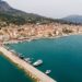 Aerial drone view of astakos harbour in Aitoloakarnania